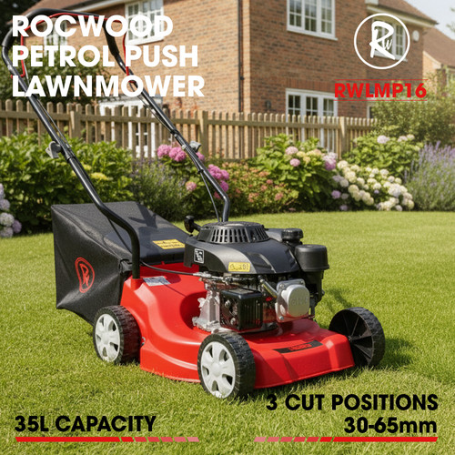 Petrol lawnmower push rocwood - petrol,